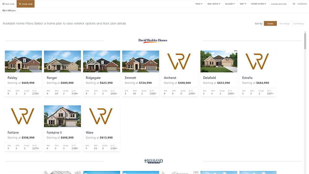 Wolf Ranch Homefinder Tool - Home View